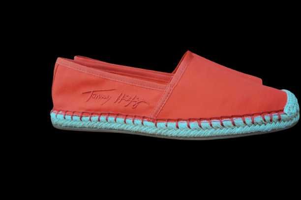 Espadryle Tommy Hilfiger czerwone Signature - 37