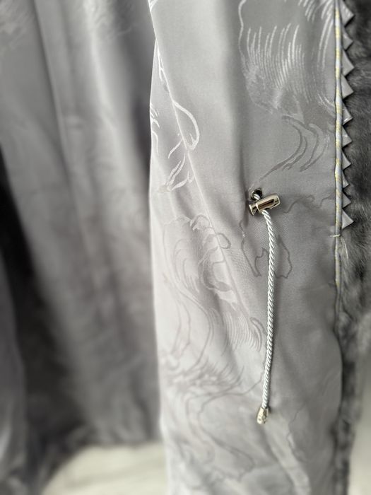 Норкова блакитна шуба  голуба сіра