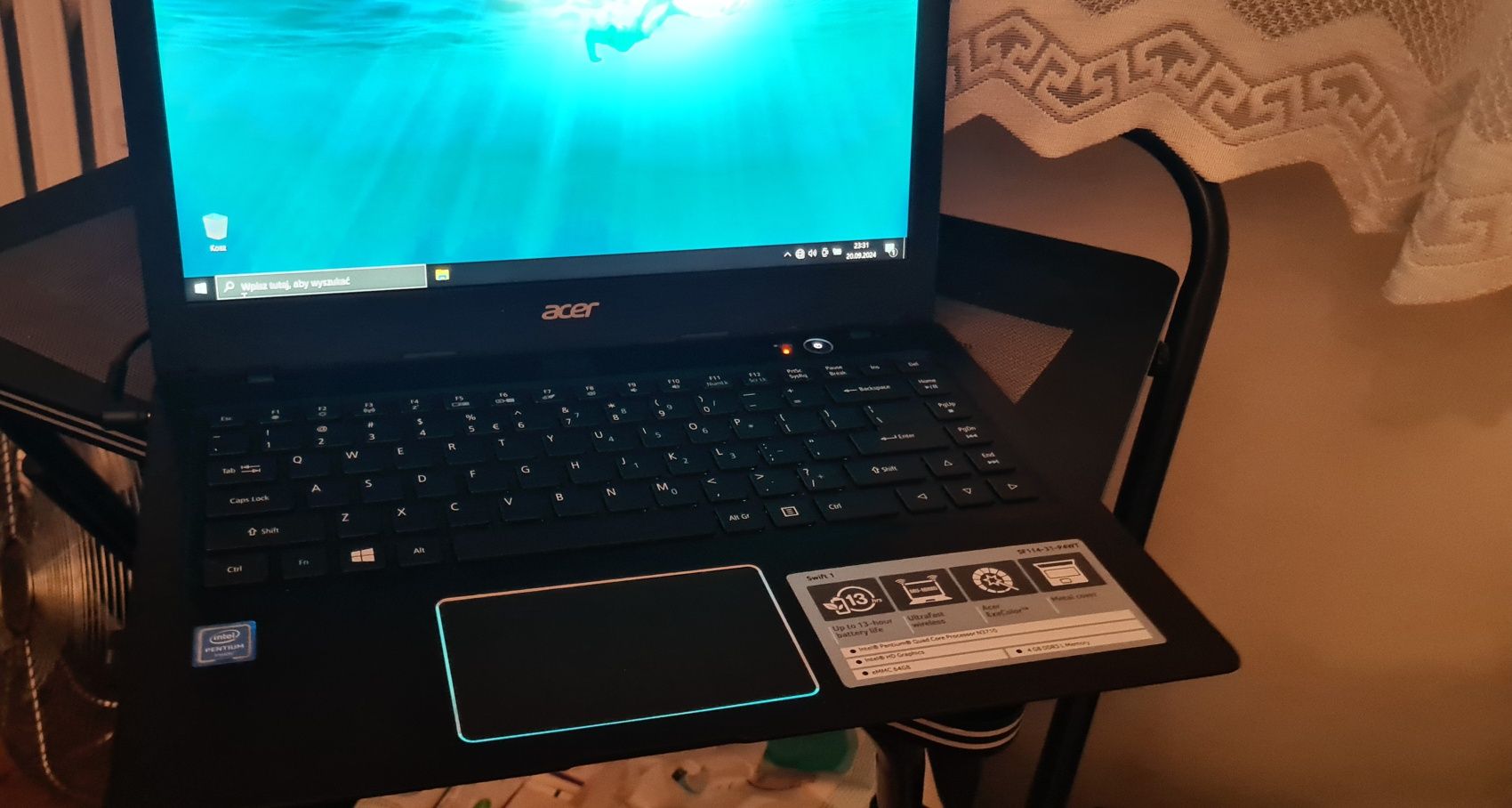 Acer Swift 1 14"/ Pentium Quad-Core / 128GB / Bateria 10 Godzin / W10