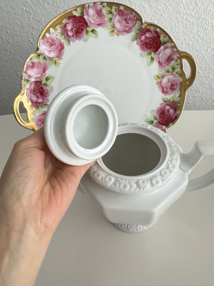 Porcelanowy dzbanek do herbaty imbryk Rosenthal Biała Maria