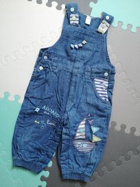 Spodnie jeansowe niemowlęce ogrodniczki rozm. 68