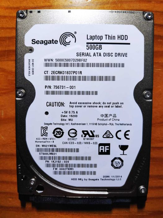 3 HDD Drives 2.5" Seagate Laptop Thin 500GB (7200 RPM)64283923654530124