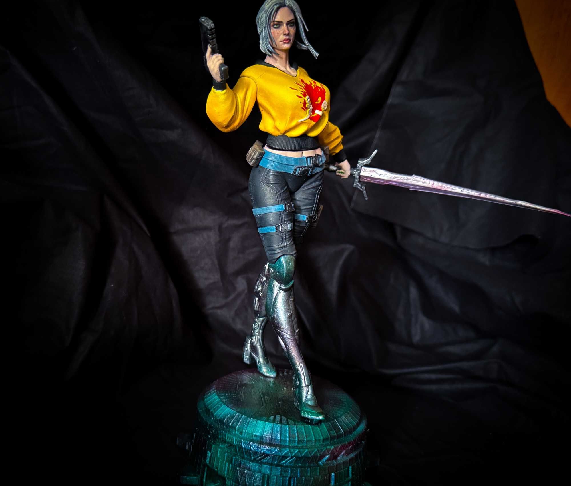 Figurka Ciri, Wiedźmin 3, Cyberpunk 2077, Żywica, Ręcznie Malowana