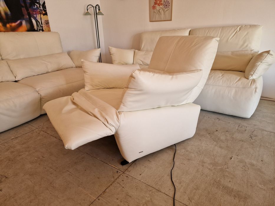 Piękny nowoczesny komplet wypoczynkowy skóra naturalna/relax /Koinor