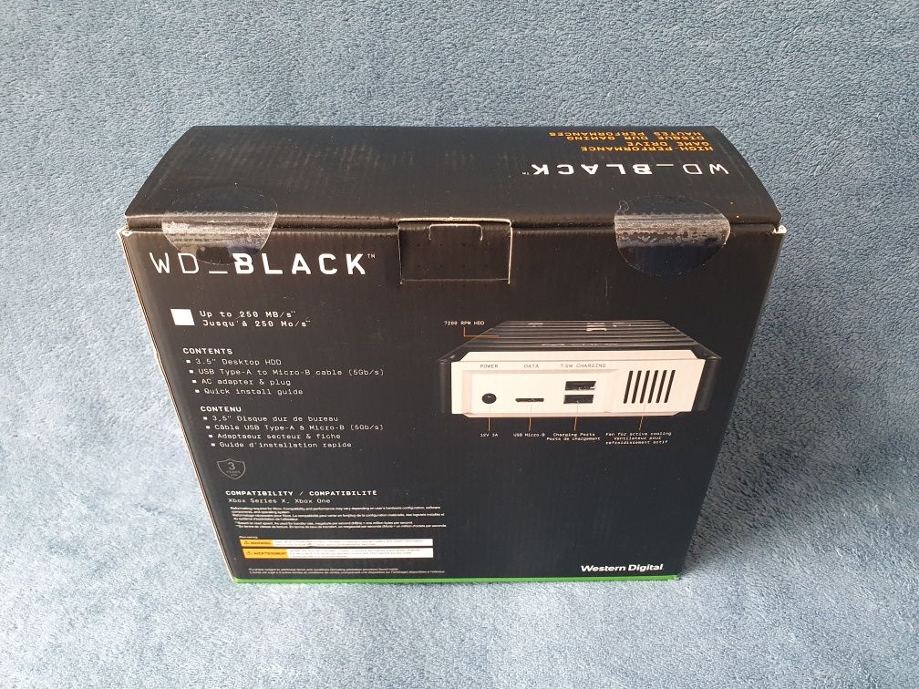 Nowy Dysk Zewnętrzny WD BLACK D10 12TB XBOX Game Drive HDD 3,5" ŁÓDŹ