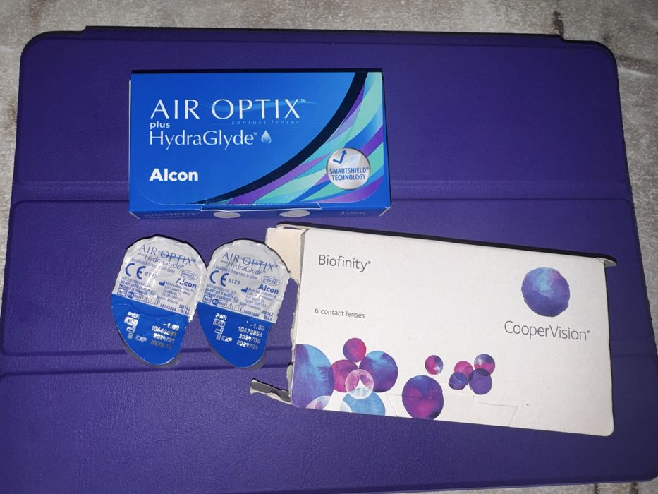 Контактні лінзи Biofinity CooperVision та Alcon Air Optix HydraGlyde