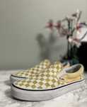 Vans slip on żółte białe tenisówki trampki wsuwane w kratę