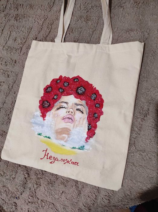Шопер, сумка з ручним розписом.