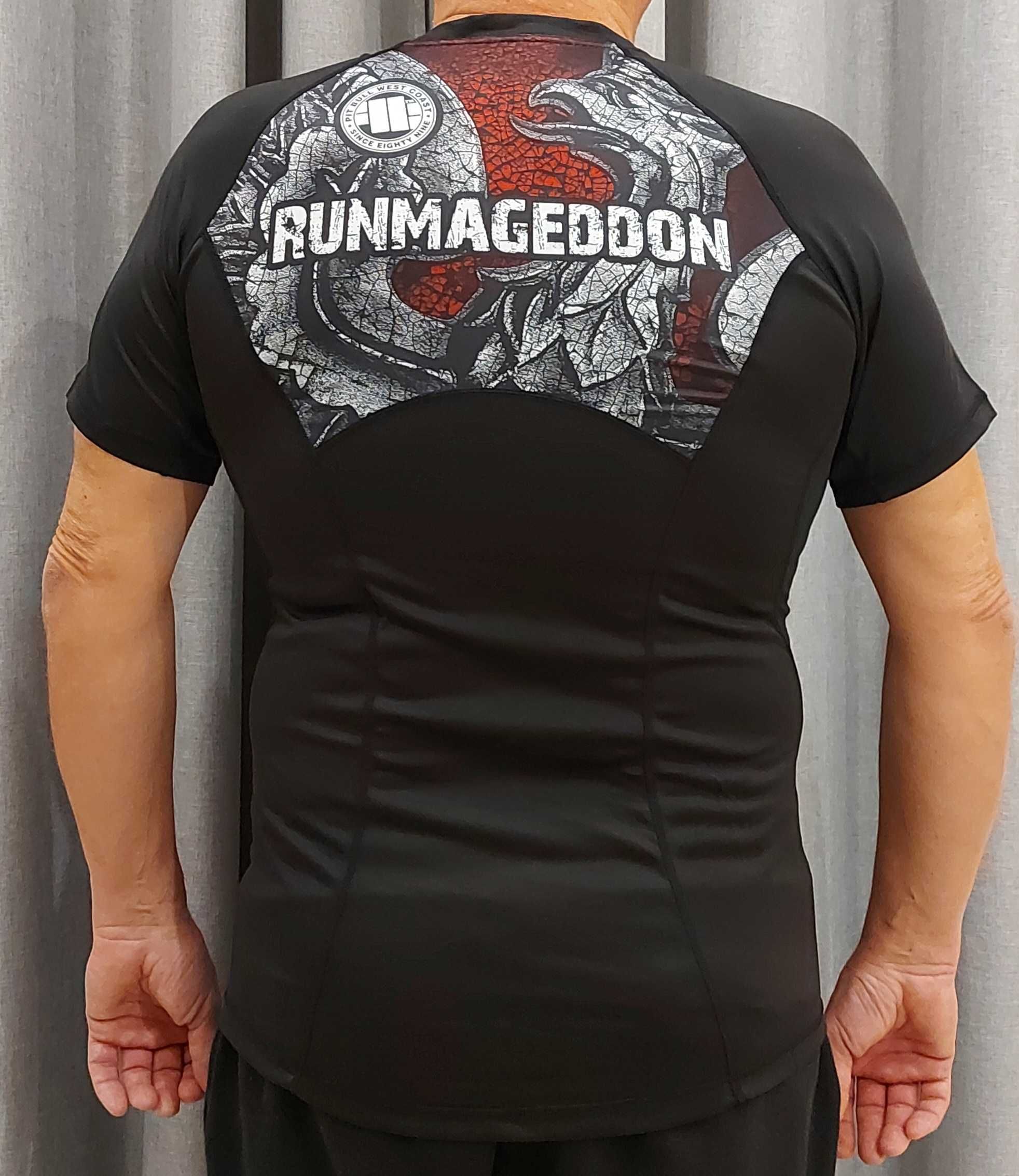 T-shirt RUNMAGEDDON męska bluzka M sportowa pit bull czarna koszulka