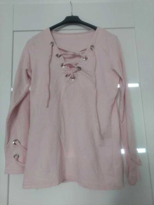 Różowa bawełniana bluzka tunika koszula rozm. S