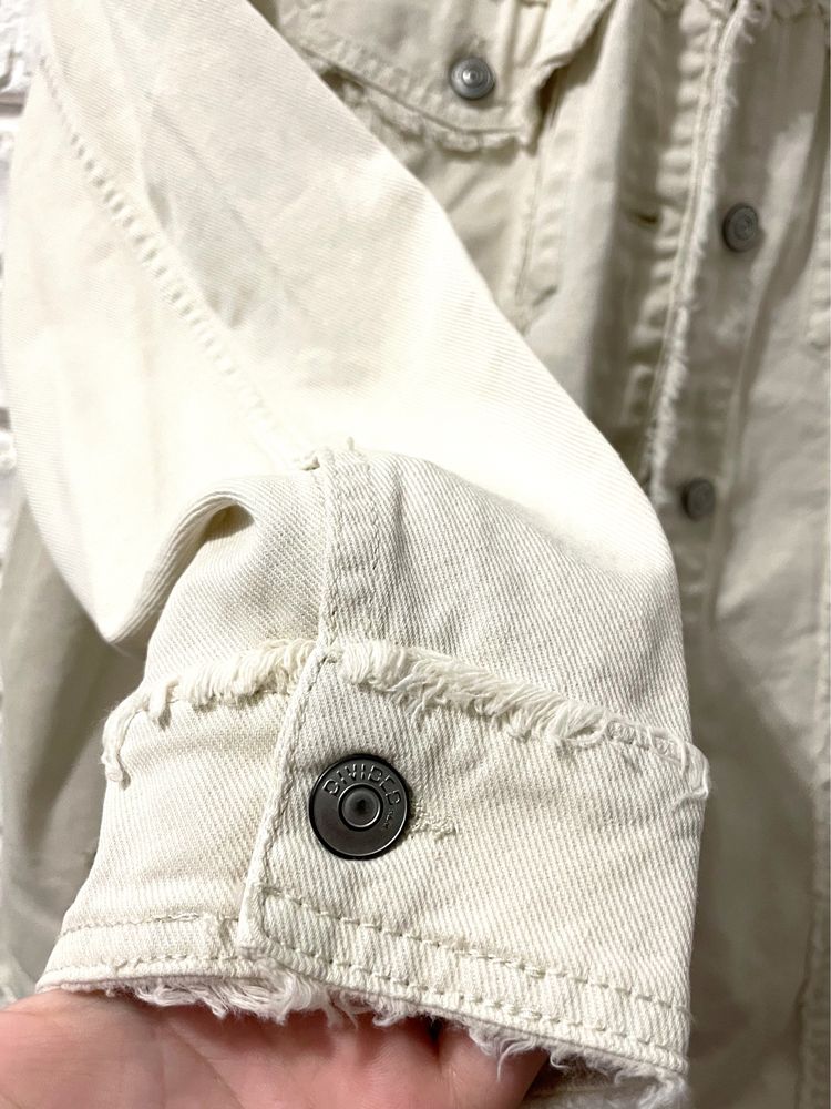 Nowa jasna/beżowa oversizowa katana jenasowa H&M. Kurtka jeansowa