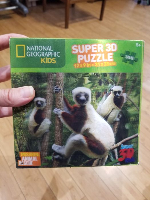 Puzzle 3D National Geographic Kids 100 el. – Lemury