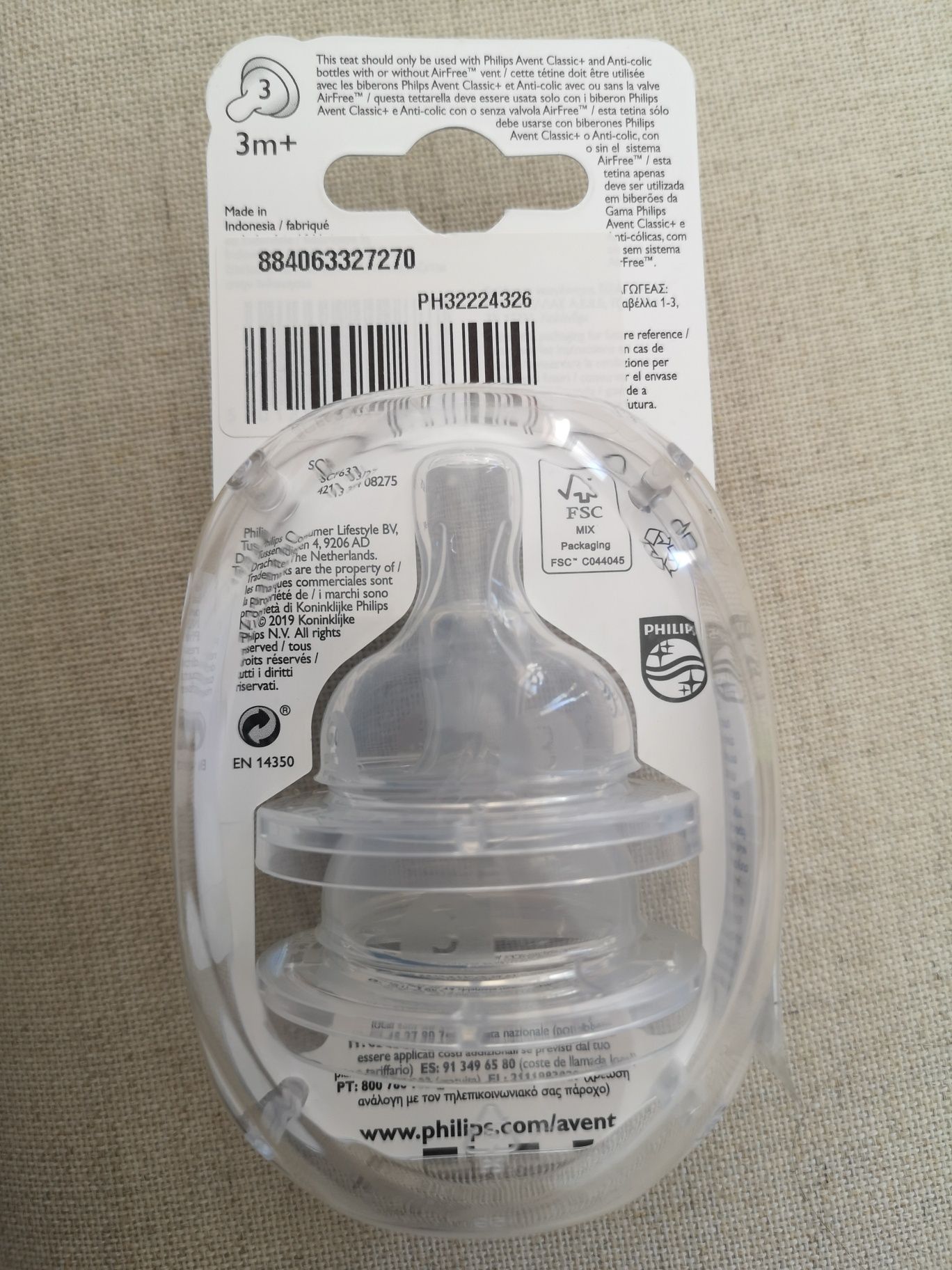 2 tetinas Philips Avent 3m+