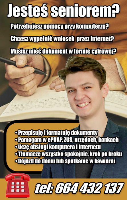 Dla seniora - Pomoc z dokumentami i obsługą komputera