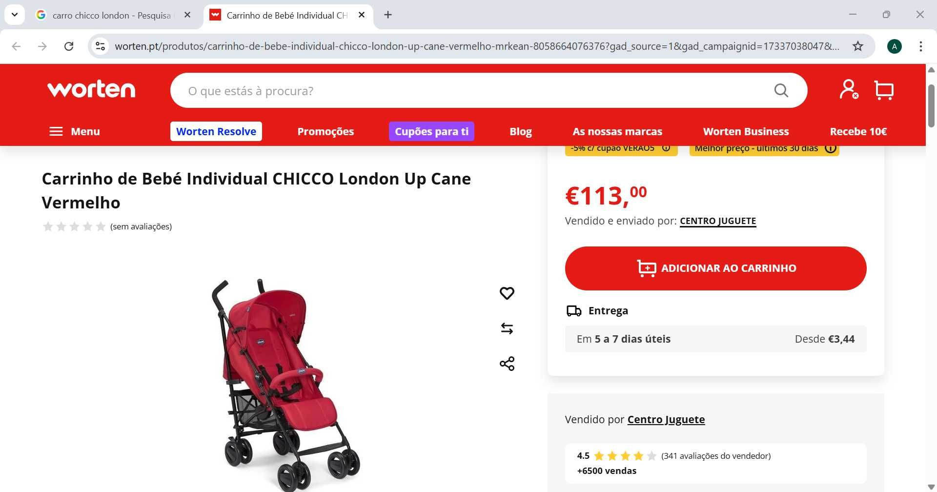Carro bengala Chicco London completo. Pouquíssimo uso. Reclinável.