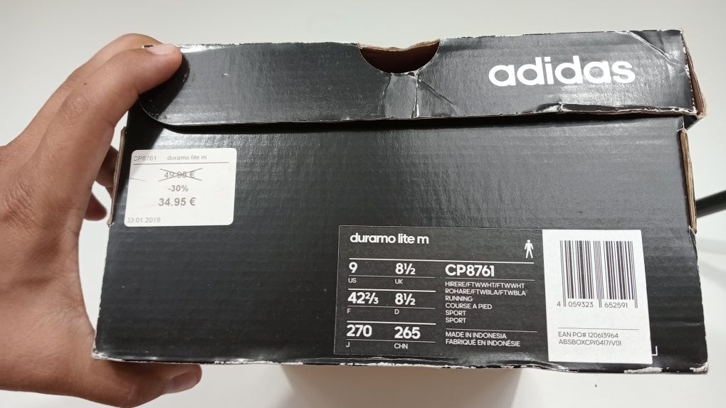 Tênis adidas Duramo lite t.42 laranja