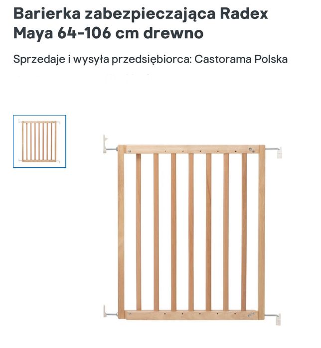 Bramka zabezpieczająca Maya 64-106 drewno