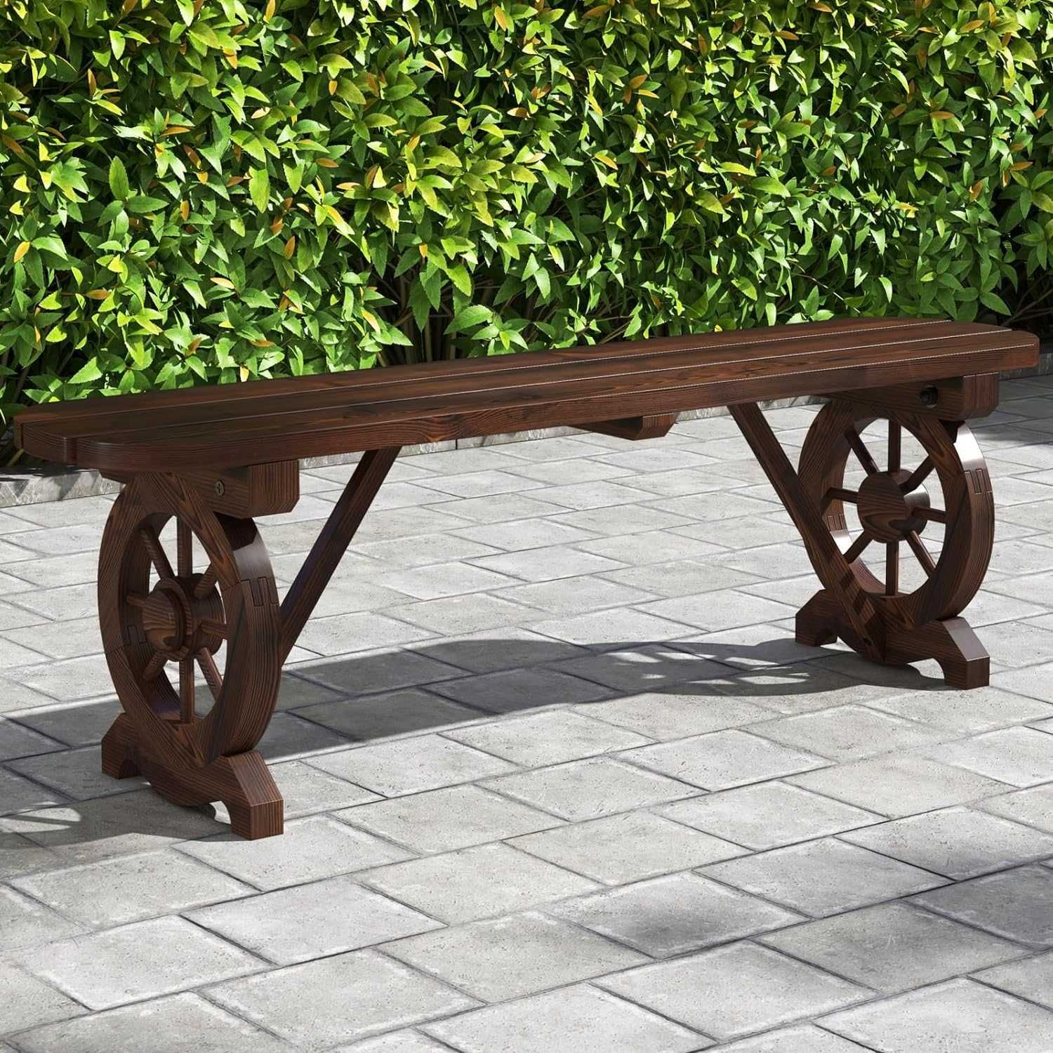 NOWA*wysyłka solidna ławka drewniana do ogrodu z oparciem na taras HIT