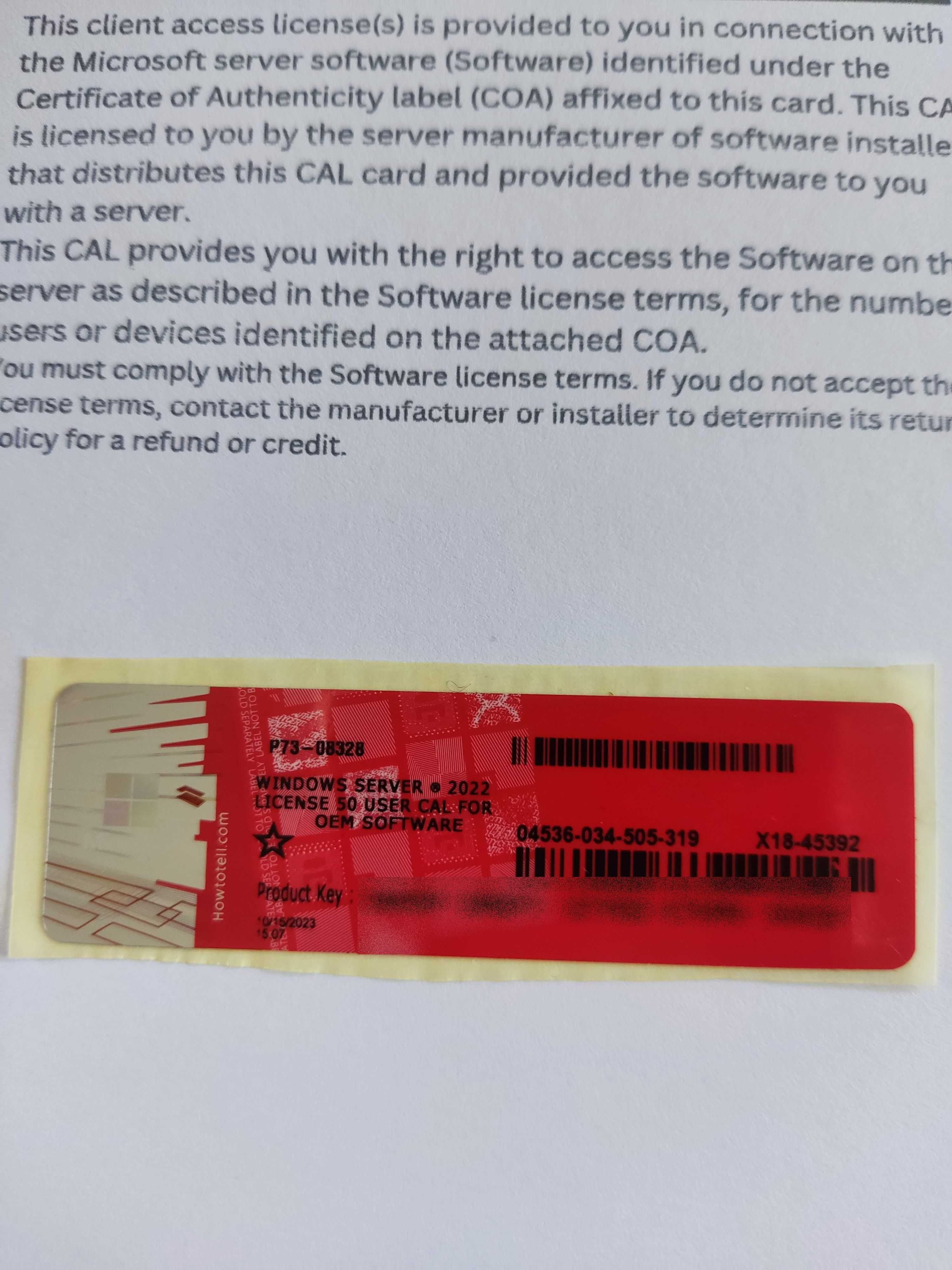 Windows Serwer 2022 CAL - 50 USR