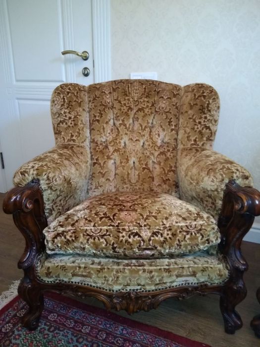 Диван 2 кресла ковровый гобелен барокко Италия