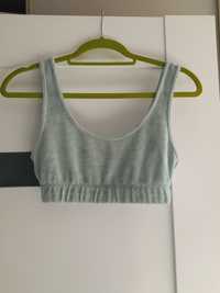 Crop Top Zara dresowy Grey miętowy siłownia fitness jogging dres