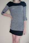 Lniana sukienka granatowa massimo dutti XS S w paski