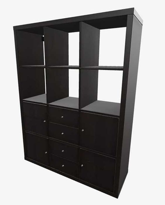 Regał IKEA KALLAX 6 wnęk czarnybrąz –idealny stan, elegancki i pojemny