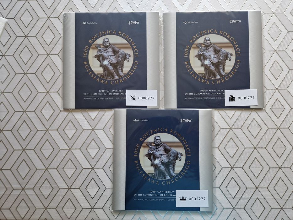Filanota - komplet 3 folderów "1000 rocznica koronacji B. Chrobrego"