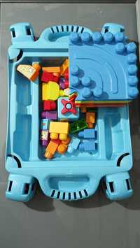 Mega block fisher price pchacza i kostka drewniana