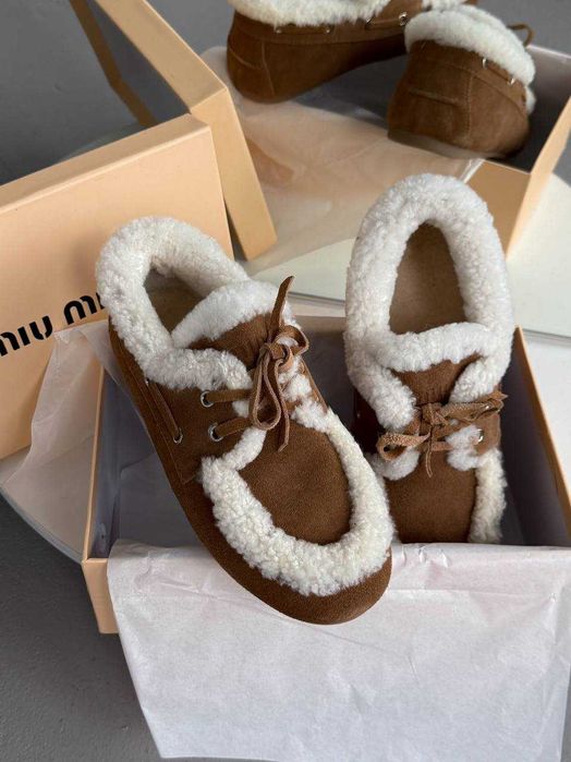 Лофери Miu Miu Loafers Winter Chestnut premium