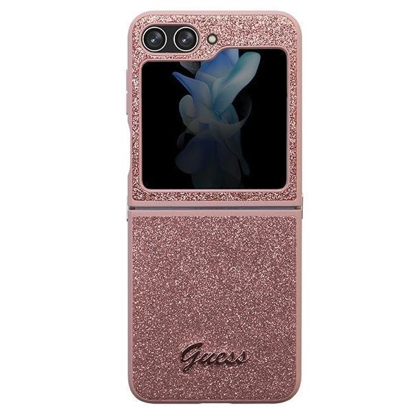 Etui Guess Glitter Script Na Samsung Galaxy Z Flip 5 - Różowe