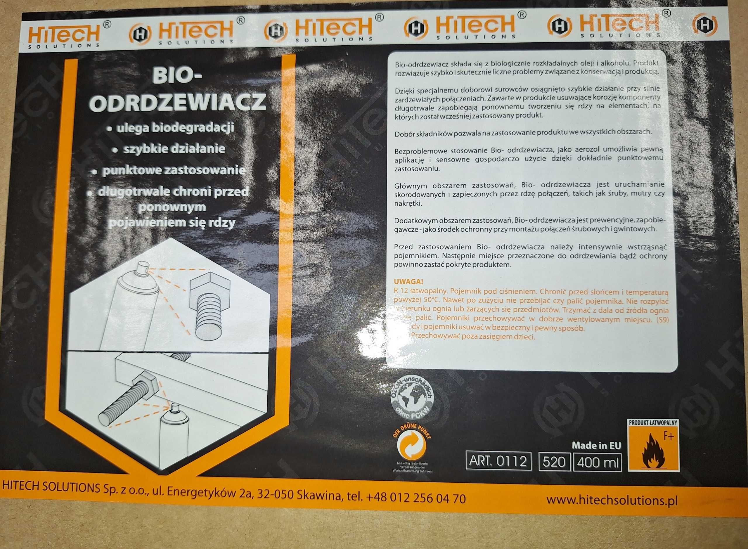 Odrdzewiacz, Bio-odrdzewiacz Hitech 400 ml