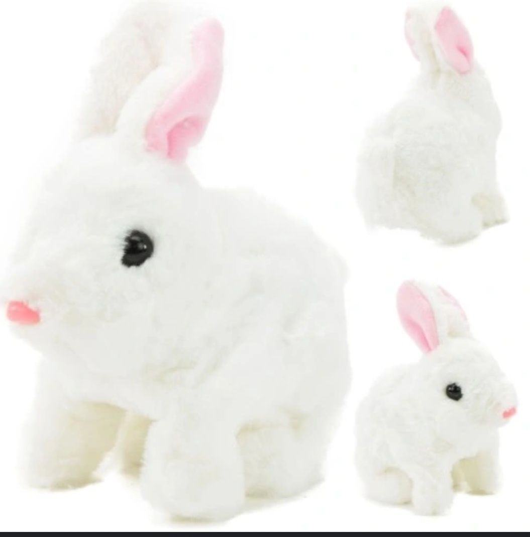 Biały króliczek interaktywny zabawka