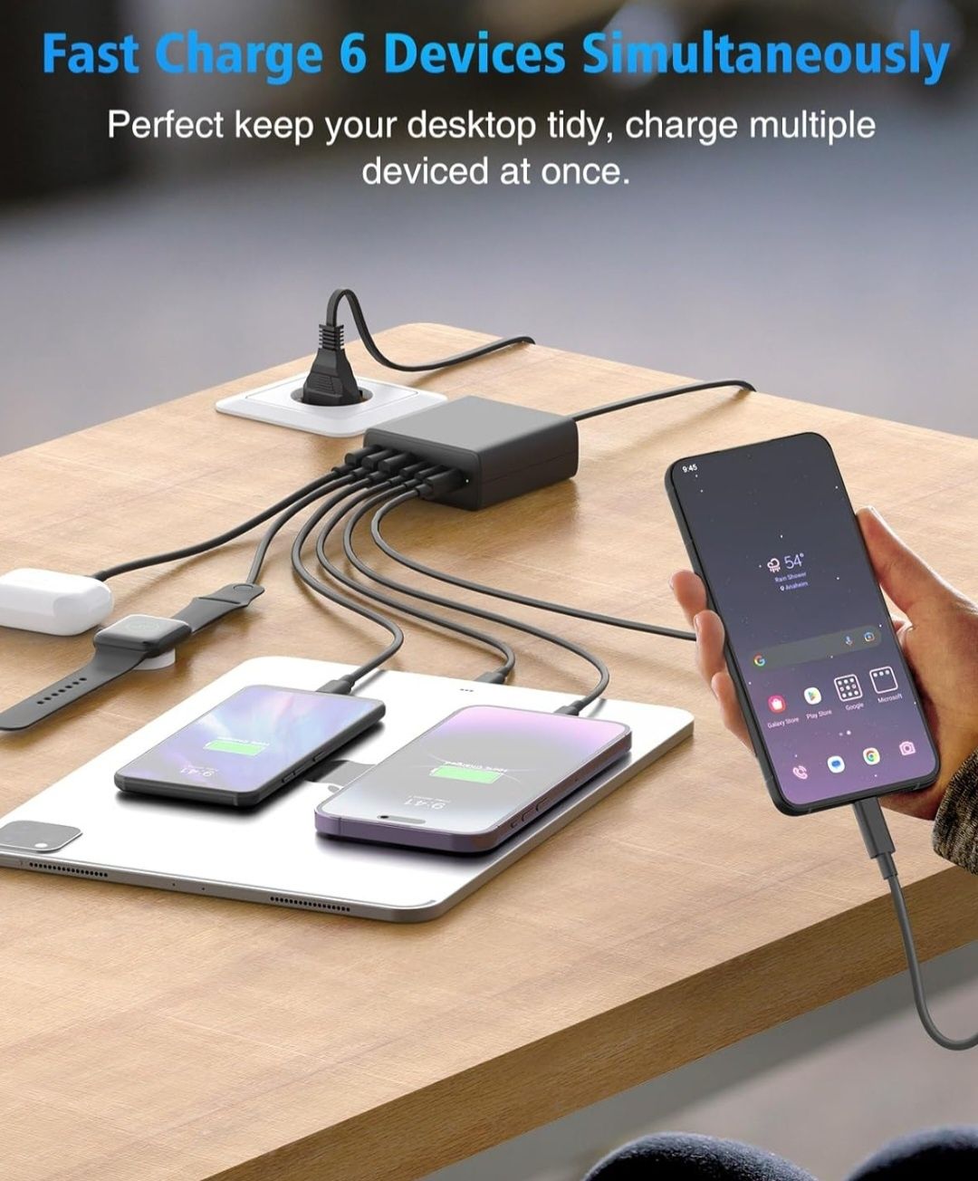 Ładowarka 100W USB C, 6 portów stacji ładującej USB C