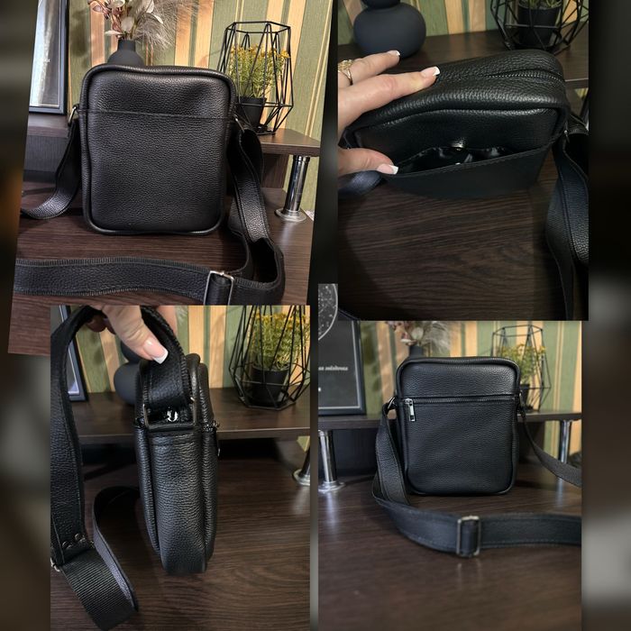 Сумка мужская из натуральной кожи . Барсетка из телячьей кожи Флотар .