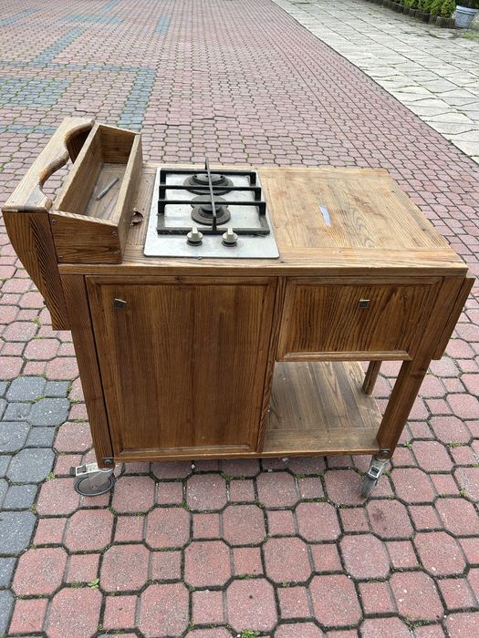 Grill kuchenka gazowa na kułkach drewniana