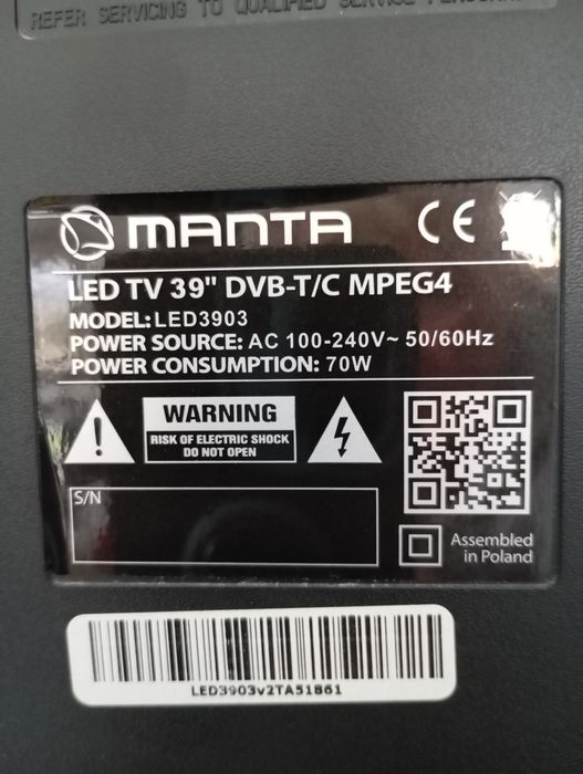 Telewizor MANTA 39" cali model LED 3903