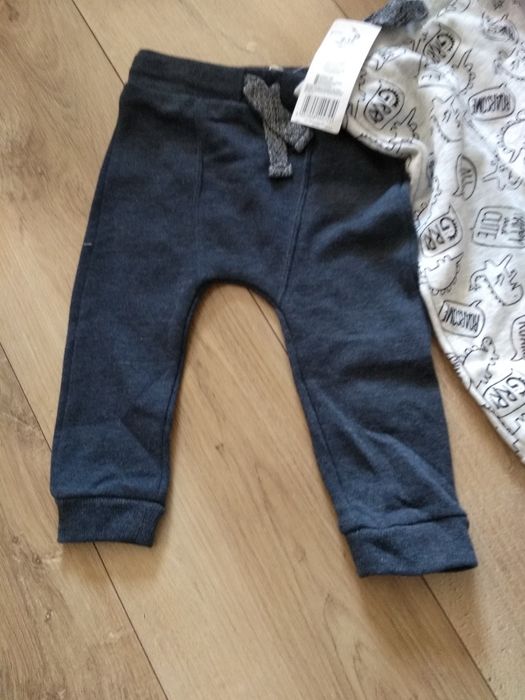 NOWY zestaw komplet 2 spodnie dresowe joggery F&F 80