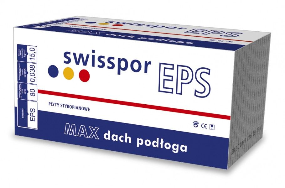 Styropian Podłogowy EPS MAX dach podłoga 0,038[W/mK] 2,4 T/m2 Swisspor