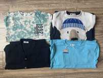 Zestaw 4 szt 128 bluzy swetry Sinsay H&m guziki komplet