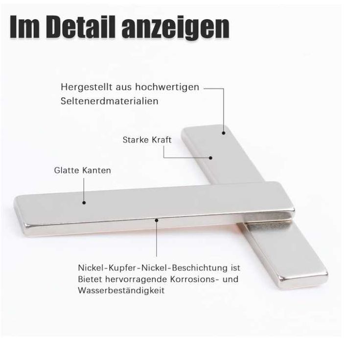 Zestaw 19 silnych magnesów neodymowych 60x10x5mm MAGXCENE