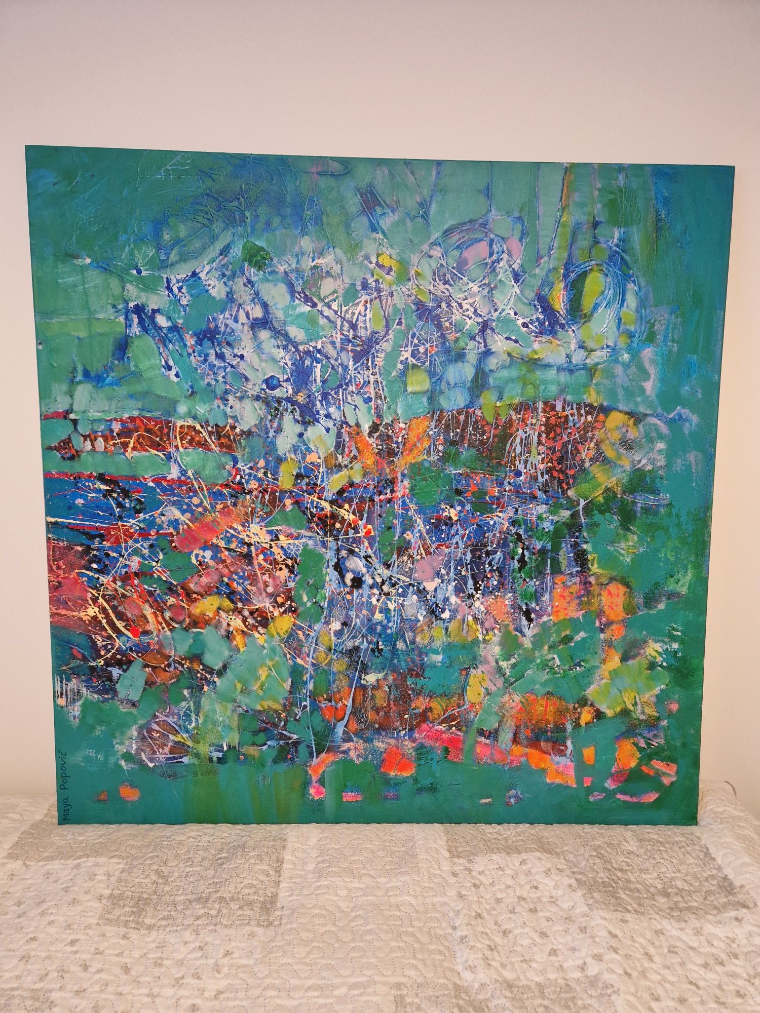 Obraz ręcznie malowany olej/ akryl 100 x 100