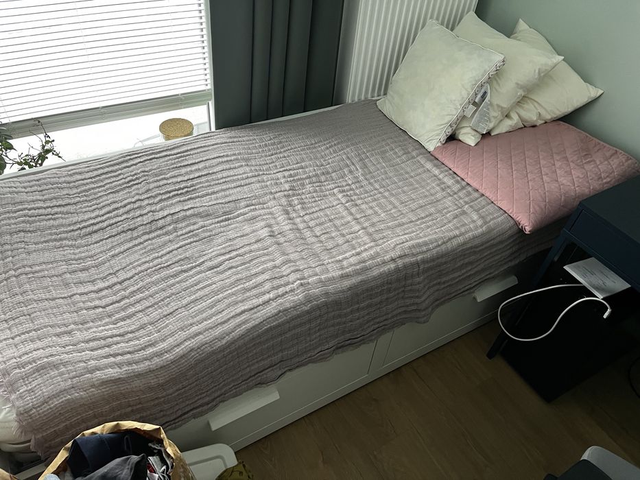 Łóżko Ikea Brimnes leżanka rozsuwana z materacami jak nowa