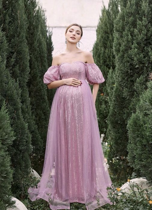 Сукня максі з паєтками для вагітної фотосесії