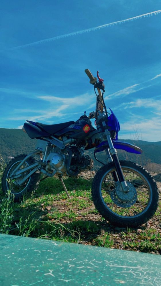 Pit bike 110 cc azul e preta