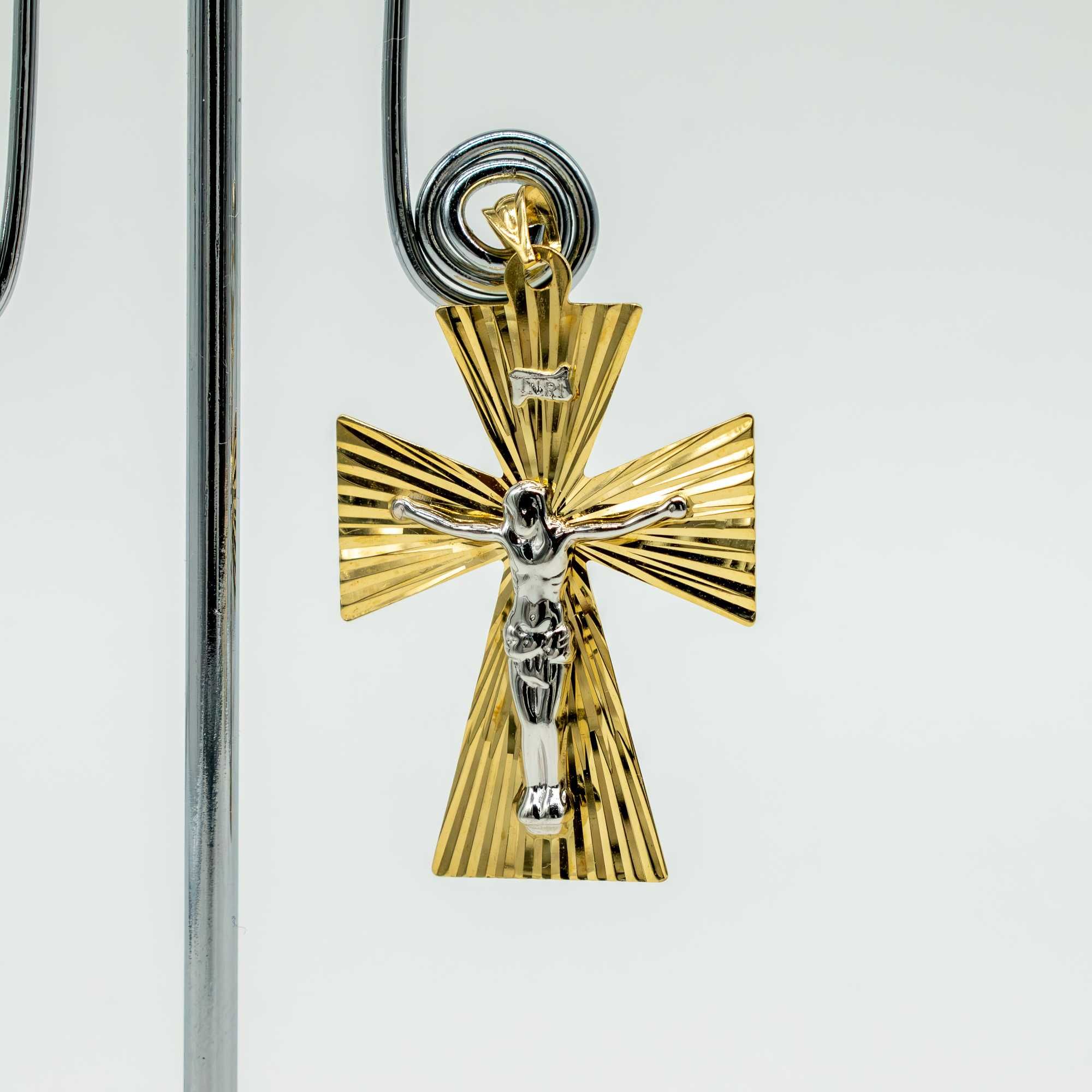 złota zawieszka 585 2,16gram 4cm KRZYŻ krzyżyk NOWY WYSYŁKA GRATIS