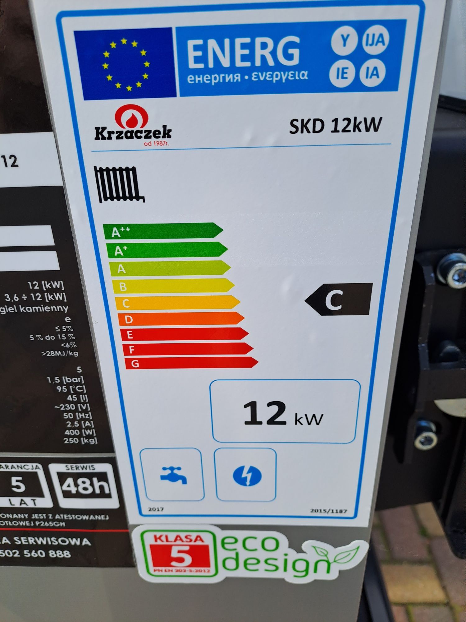 Kocioł, piec SKD 12 - 24kw, nowy, 5 klasa, eco design KRZACZEK