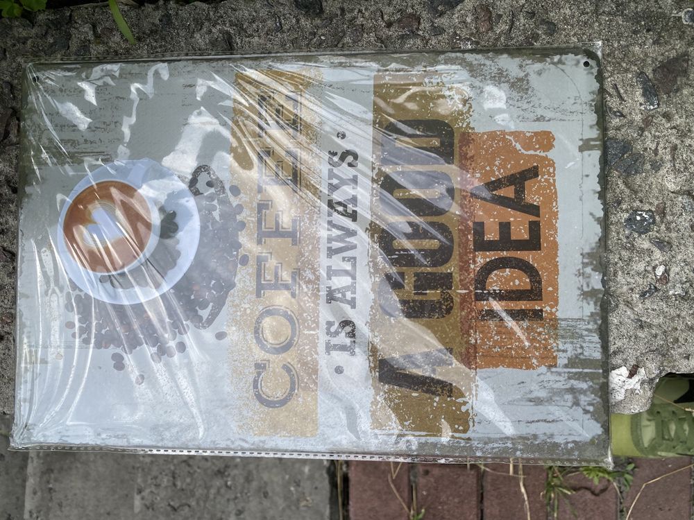 Декоративна металічна табличка coffee картина