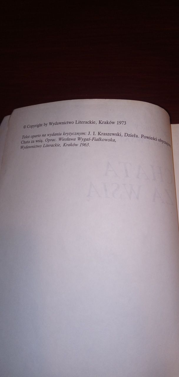 Józef Ignacy Kraszewski Chata za Wsią
