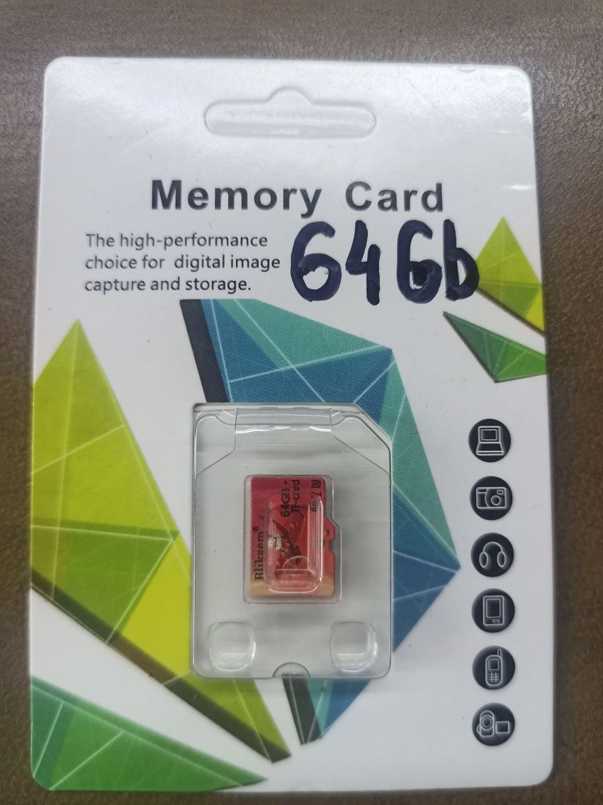 64 Gb Micro SD card скоростная 10 клас, карта памяти